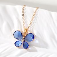 Modern Style Korean Style Butterfly Alloy Inlay Zircon Women's Pendant Necklace main image 5