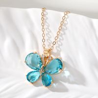 Modern Style Korean Style Butterfly Alloy Inlay Zircon Women's Pendant Necklace main image 4