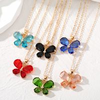 Modern Style Korean Style Butterfly Alloy Inlay Zircon Women's Pendant Necklace main image 7