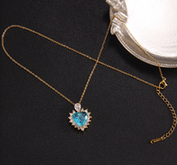 Sweet Heart Shape Titanium Steel Copper Zircon Pendant Necklace In Bulk sku image 2