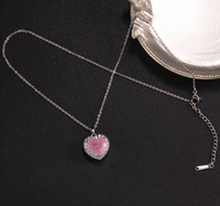 Sweet Heart Shape Titanium Steel Copper Zircon Pendant Necklace In Bulk sku image 3