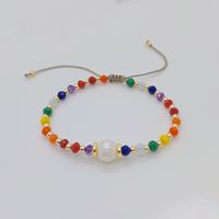Ig Style Geometric Smiley Face Freshwater Pearl Soft Clay Copper Knitting Plating 18k Gold Plated Women's Bracelets main image 5