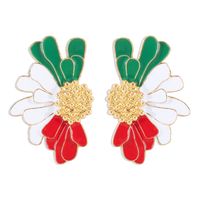 Elegant Vintage Style Sweet Flower Alloy Enamel Women's Ear Studs sku image 8