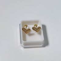 1 Pair Sweet Cross Heart Shape Snowflake Plating 304 Stainless Steel Titanium Steel 18K Gold Plated Cartilage Earrings sku image 31