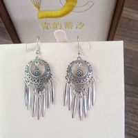 1 Pair Ethnic Style Flower Metal Plating Women's Drop Earrings sku image 1