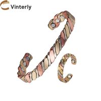 Simple Style Classic Style Color Block Copper Magnetic Women's Bangle sku image 4