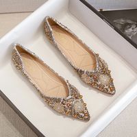 Women's Vintage Style Solid Color Point Toe Flats main image 1