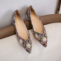 Women's Vintage Style Solid Color Point Toe Flats main image 3