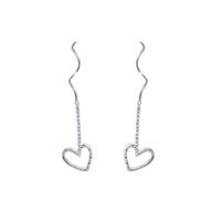 1 Pair Basic Modern Style Heart Shape Sterling Silver Drop Earrings main image 5