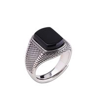 Basic Modern Style Cool Style Geometric Agate Sterling Silver Men's Rings main image 5