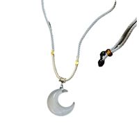 Chinoiserie Geometric Moon Opal Couple Pendant Necklace main image 5