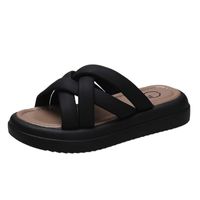Women's Casual Solid Color Round Toe Slides Slippers sku image 1