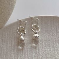 1 Pair Elegant Simple Style Water Droplets Tassel Plating Inlay Copper Artificial Crystal Drop Earrings sku image 2