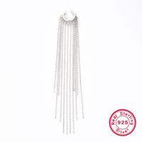 1 Piece Luxurious Solid Color Plating Chain Sterling Silver White Gold Plated Drop Earrings main image 6