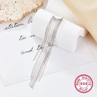 1 Piece Luxurious Solid Color Plating Chain Sterling Silver White Gold Plated Drop Earrings main image 4