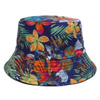 Unisex Casual Flower Printing Wide Eaves Bucket Hat sku image 4