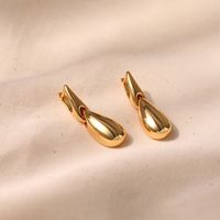1 Pair Lady Water Droplets Plating Copper Drop Earrings main image 4