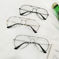 Korean Style Glasses Frame Fashion Trend Retro Plain Glasses Pilot Aviator Sunglasses 3026 Glasses sku image 6