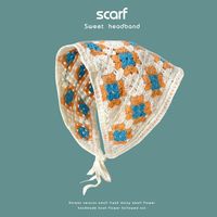 Classic Style Flower Knit Crochet Lace Scarf sku image 16