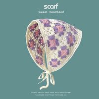 Classic Style Flower Knit Crochet Lace Scarf sku image 18