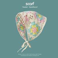 Classic Style Flower Knit Crochet Lace Scarf sku image 34