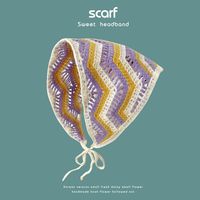 Classic Style Flower Knit Crochet Lace Scarf sku image 28