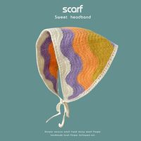 Classic Style Flower Knit Crochet Lace Scarf sku image 26