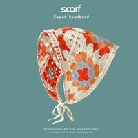 Classic Style Flower Knit Crochet Lace Scarf sku image 32