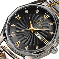 Business Round Letter Butterfly Double Snap Quartz Men's Watches sku image 3