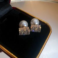 1 Paar Pendeln Perle Irregulär Überzug Inlay Legierung Künstliche Strasssteine Ohrstecker sku image 1