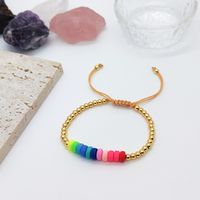 Casual Simple Style Colorful Soft Clay Copper Beaded Knitting Plating 18k Gold Plated Women's Bracelets main image 6