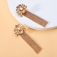 1 Pair Elegant Flower Inlay Copper Alloy Zircon Dangling Earrings sku image 5