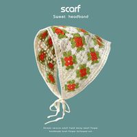 Classic Style Flower Knit Crochet Lace Scarf sku image 17