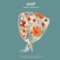 Classic Style Flower Knit Crochet Lace Scarf sku image 29