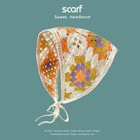 Classic Style Flower Knit Crochet Lace Scarf sku image 33