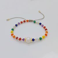 Ig Style Geometric Smiley Face Freshwater Pearl Soft Clay Copper Knitting Plating 18k Gold Plated Women's Bracelets sku image 2