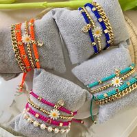 Vacation Flower Alloy Freshwater Pearl Soft Clay Wholesale Bracelets main image 1
