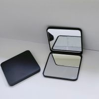 Black Small Folding Mini Portable Frosted Double-sided Cosmetic Mirror sku image 4
