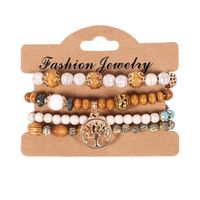 Bohemien Baum Blume Legierung Holzperlen Charme Frau Armbänder main image 5