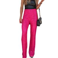 Women's Daily Street Casual Solid Color Full Length Sequins Casual Pants main image 5