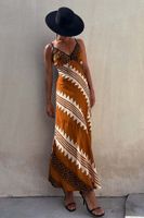 Women's Strap Dress Casual Bohemian V Neck Printing Sleeveless Geometric Maxi Long Dress Travel main image 3