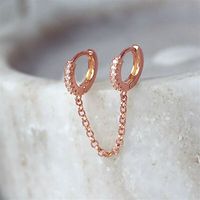 1 Piece Ig Style Round Tassel Inlay Copper Zircon Earrings sku image 3