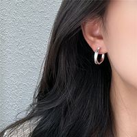1 Pair Elegant C Shape Sterling Silver Earrings main image 5