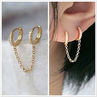 1 Piece Ig Style Round Tassel Inlay Copper Zircon Earrings main image 1