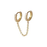 1 Piece Ig Style Round Tassel Inlay Copper Zircon Earrings main image 4