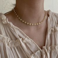 Elegant Einfacher Stil Blume Kupfer Emaille Überzug Vergoldet Halskette main image 1