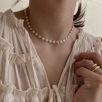 Elegant Einfacher Stil Blume Kupfer Emaille Überzug Vergoldet Halskette main image 3