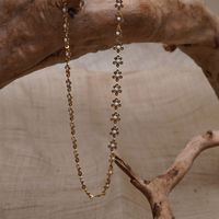 Elegant Simple Style Flower Copper Enamel Plating Gold Plated Necklace sku image 1