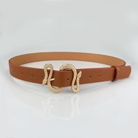 Streetwear Solid Color Pu Leather Plating Women's Leather Belts sku image 2