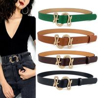 Streetwear Solid Color Pu Leather Plating Women's Leather Belts main image 1